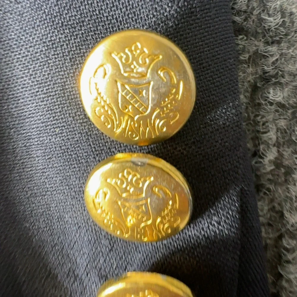 Vintage Hart Schaffner & Marx Blazer Mens 42R Blue Navy Wool Gold Button‎ Hechts